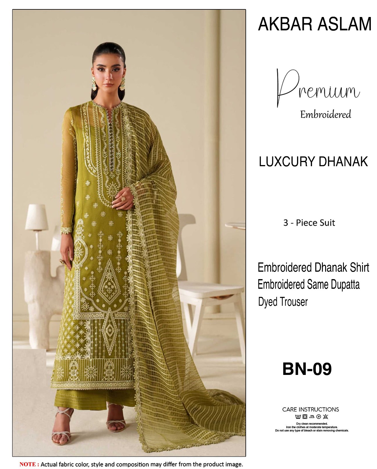 Dhanak embroidered luxury unstitched 3pc suit